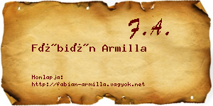 Fábián Armilla névjegykártya